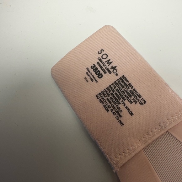 Soma Pink Wireless Lace Trim Bra NWT - Picture 8 of 8